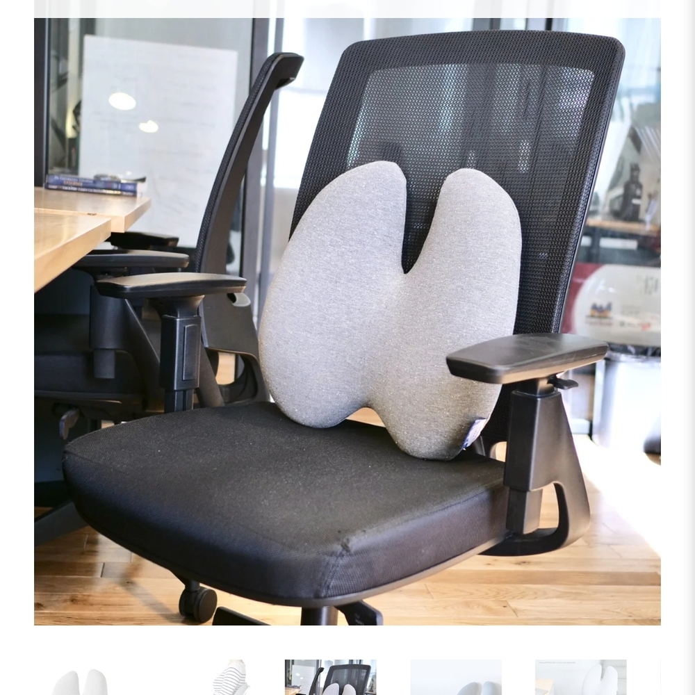 Ergonomic Gray Pillow for Office Chairs